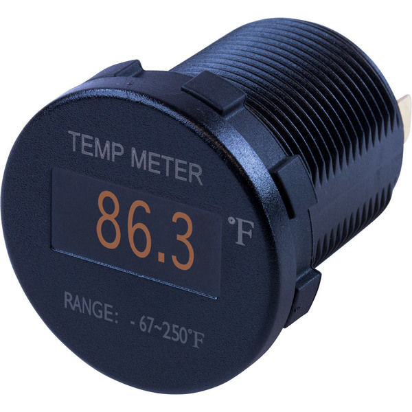 Sea-Dog Round OLED Temperature Meter Fahrenheit w/6 Lead 421610-1